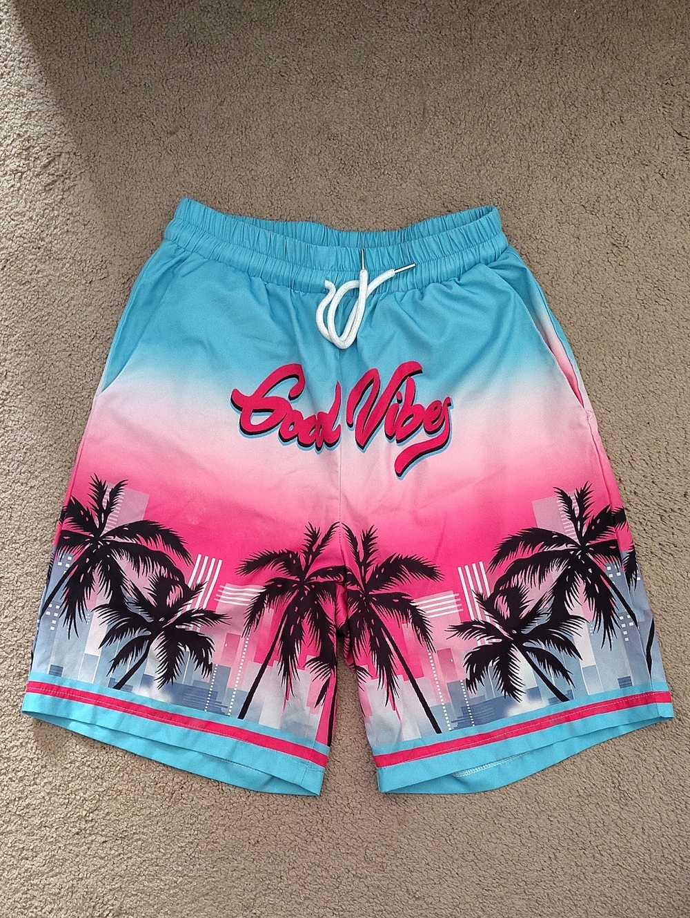 Men’s Blue to Pink Ombre Swim Shorts